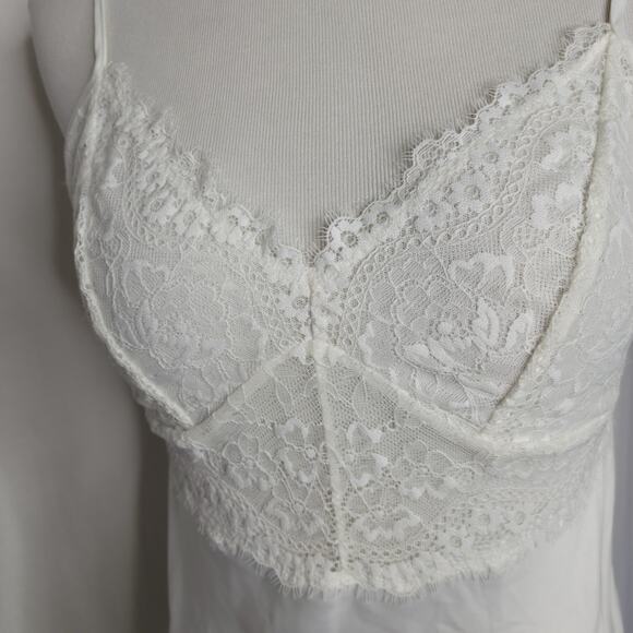 INC International Concepts Lace & Satin Short Nightgown Washed White NWT Small - Picture 6 of 11